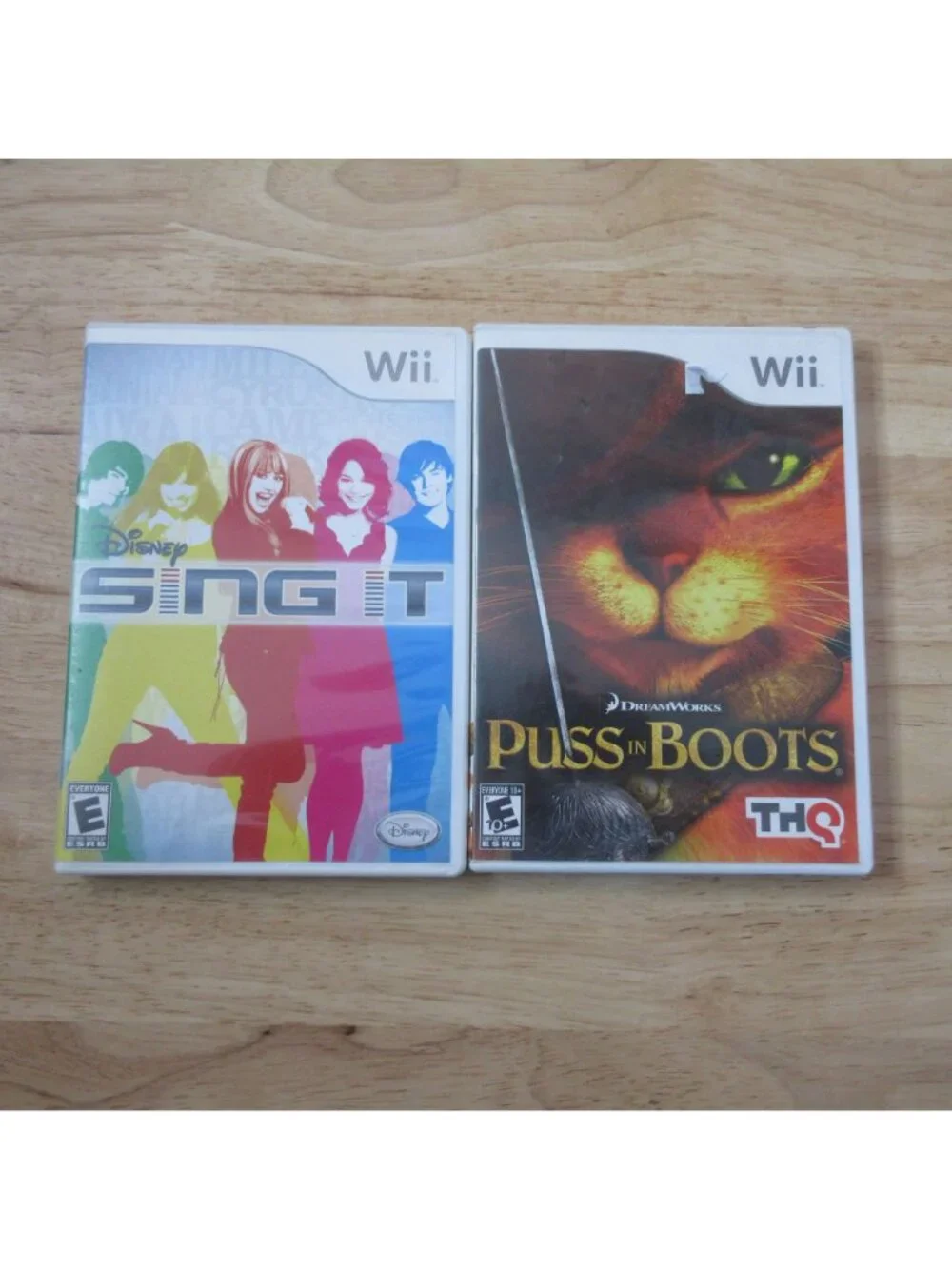 Wii Bundle of 2 Youth Video Games - Puss in Boots & Disney Sing It